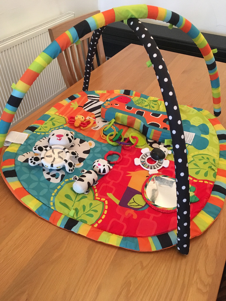bright starts spots and stripes safari play mat & gym